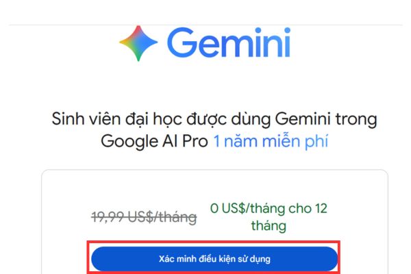 Cách nhận 1 năm Gemini Advanced miễn phí, bypass xác minh SheerID 15 Nhấn vào nút “Xác minh điều kiện sử dụng”
