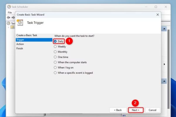 Hướng dẫn cách tự động xóa file tạm trên Windows 11 19 Chọn Daily để xóa file tạm mỗi ngày