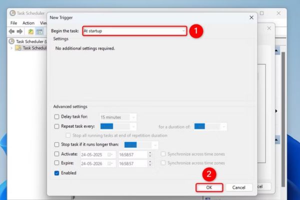 Hướng dẫn cách tự động xóa file tạm trên Windows 11 23 Chọn At Startup